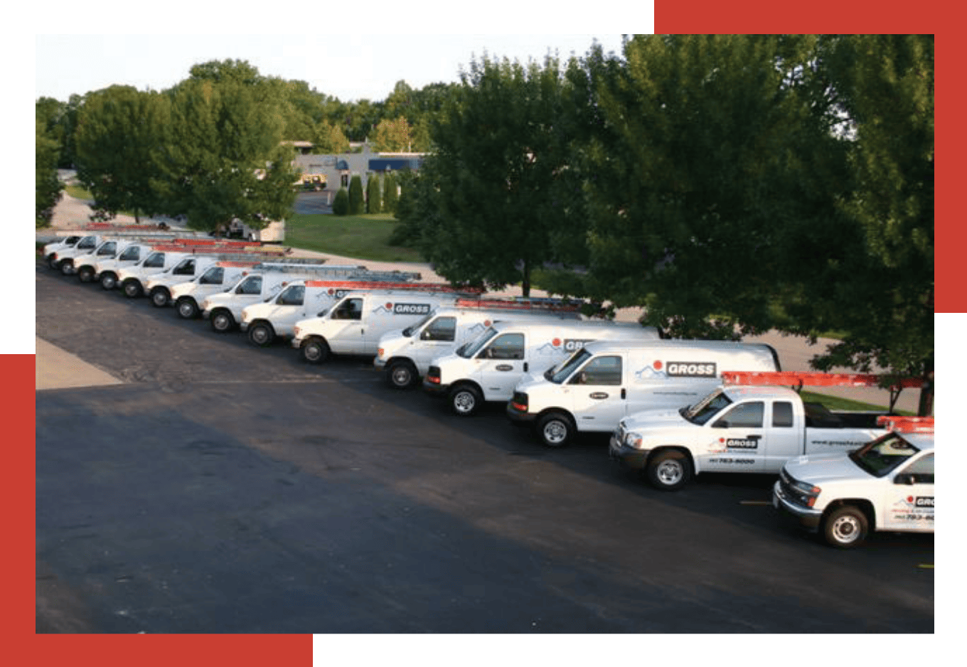 Gross Heating & Air Conditioning service trucks.